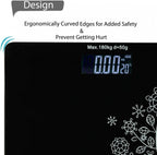 (6)FLOWER DESIGN BLACK BATHROOM SCALE