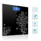 (6)FLOWER DESIGN BLACK BATHROOM SCALE