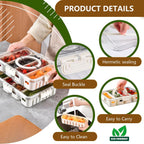 4 DIVIDED SERVING TRAY WITH LID & HANDLE