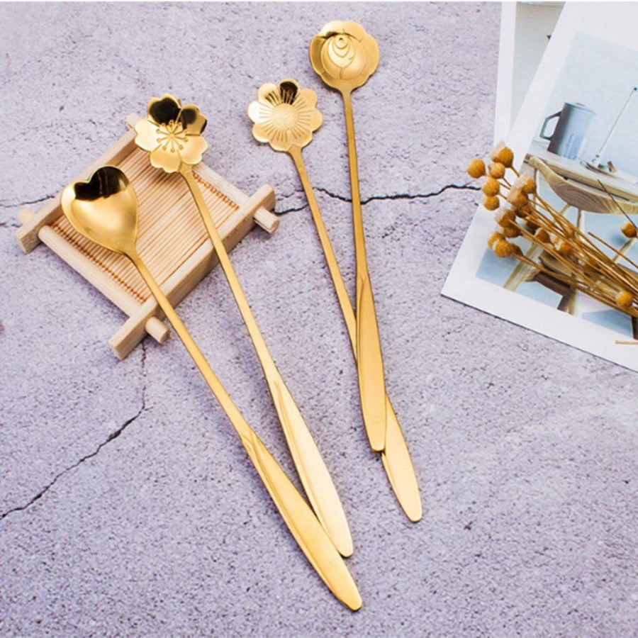 4 PCS GOLDEN SPOON SET