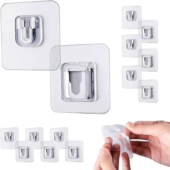 PLASTIC WATERPROOF MAGIC MALE FEMALE WALL STICKER HOOK (20 Pcs)