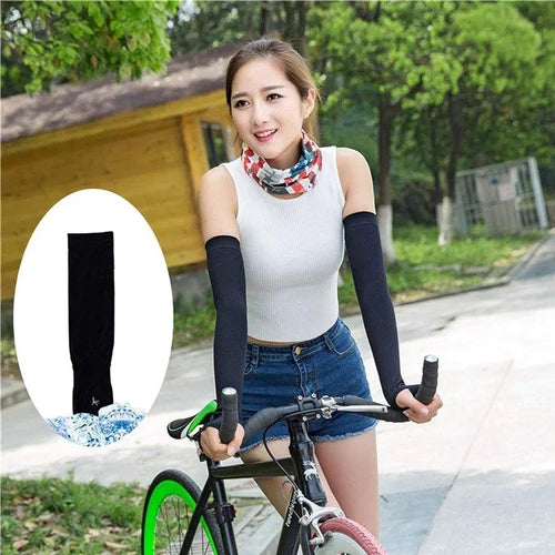 UV PROTECTION ARM SLEEVES NYLON SUN PROTECTION HAND COVER FOR RUNNING AND CYCLING, UNISEX TWO PAIR