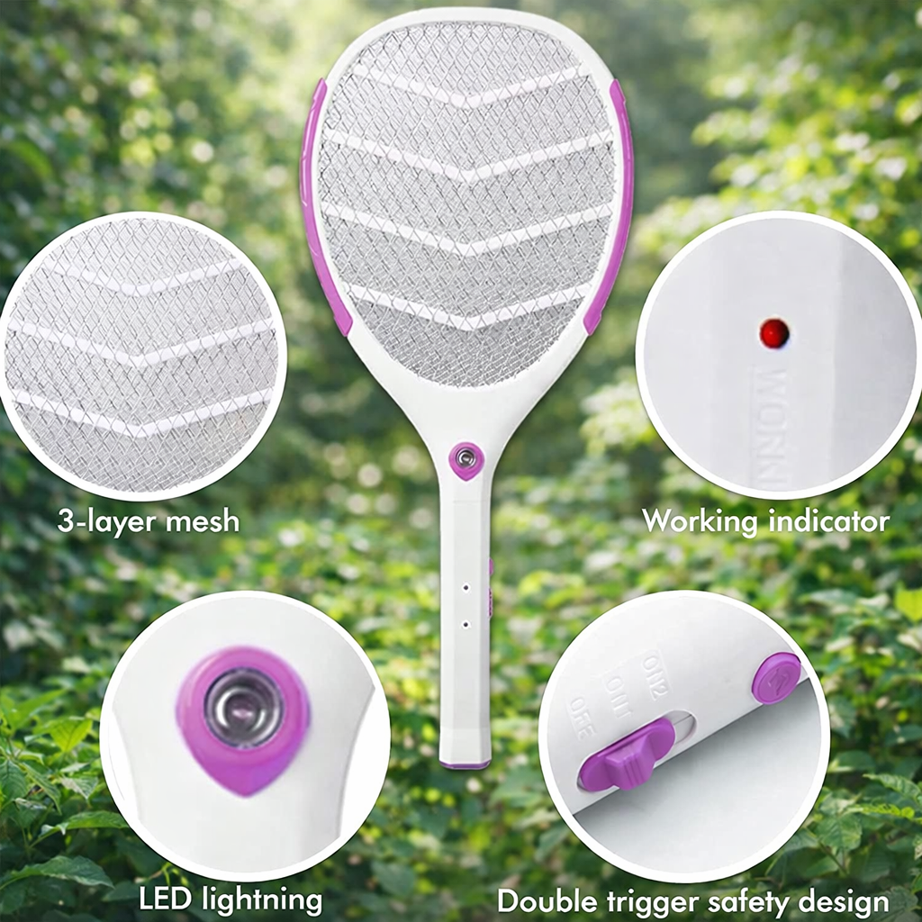 PREMIUM QUALITY ELECTRIC MOSQUITO RACKET - FAST MOSQUITO KILLER FOR INDOOR & OUTDOOR