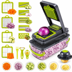 22 in 1 Vegetable Chopper with Container & Interchangeable Blades
