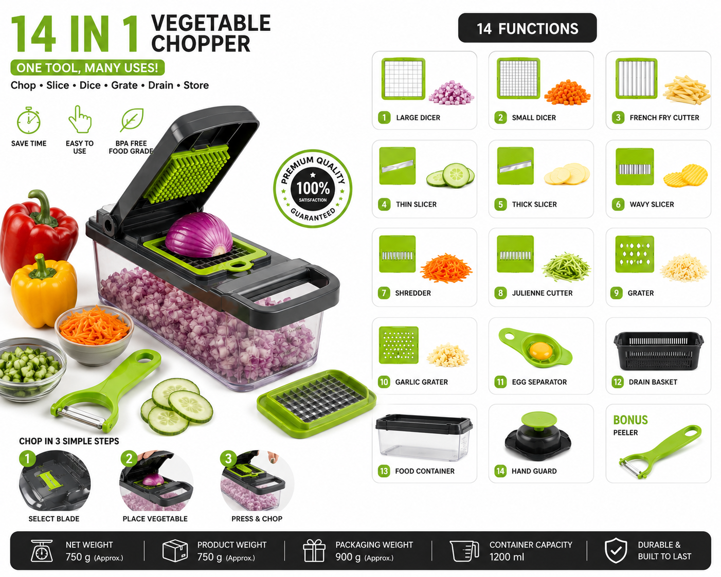 14 IN 1 VEGETABLE CHOPPER