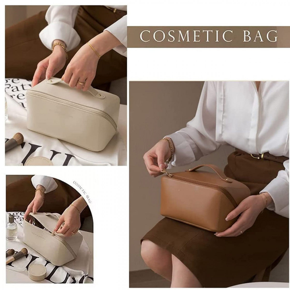 LEATHER COSMATIC BAG