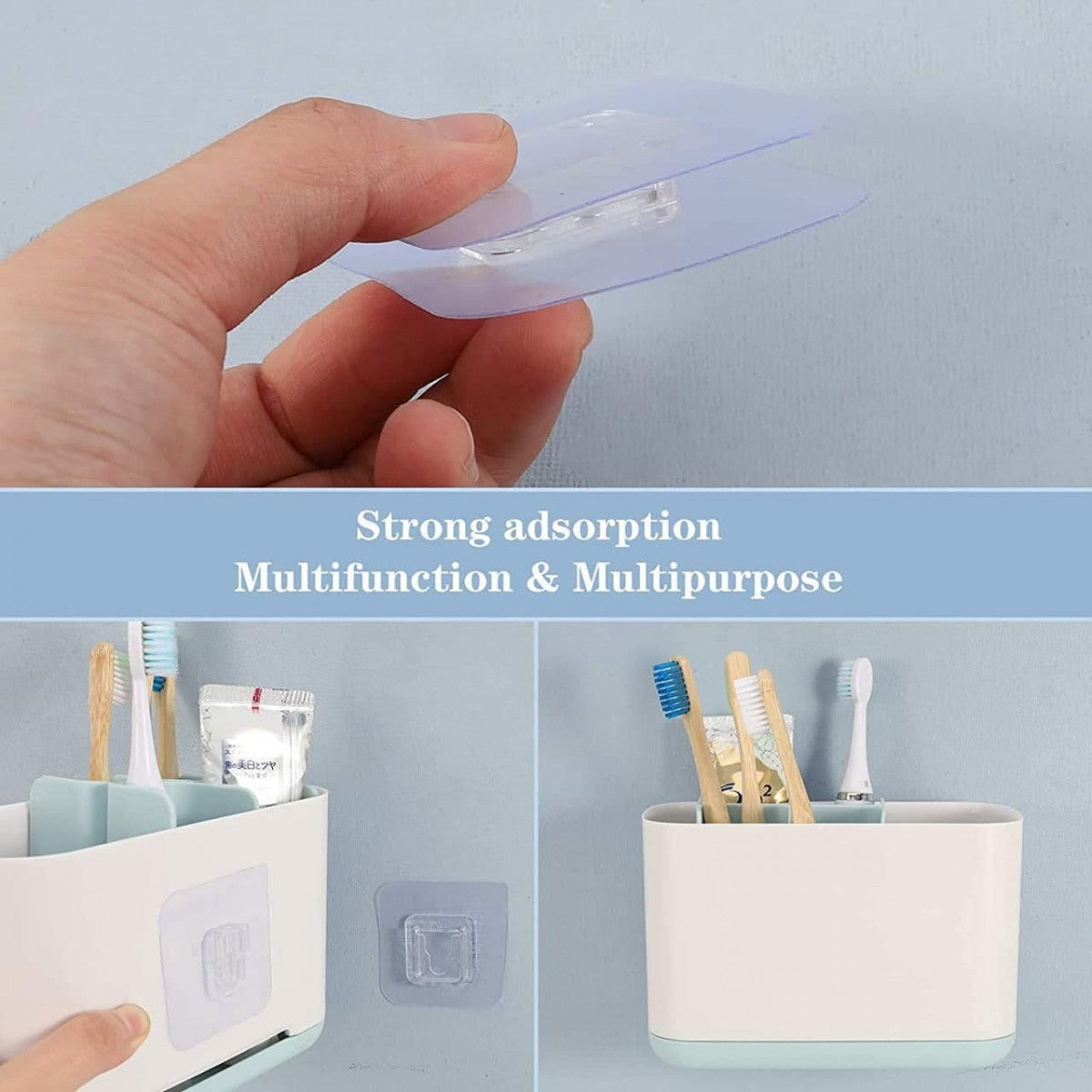 PLASTIC WATERPROOF MAGIC MALE FEMALE WALL STICKER HOOK (20 Pcs)