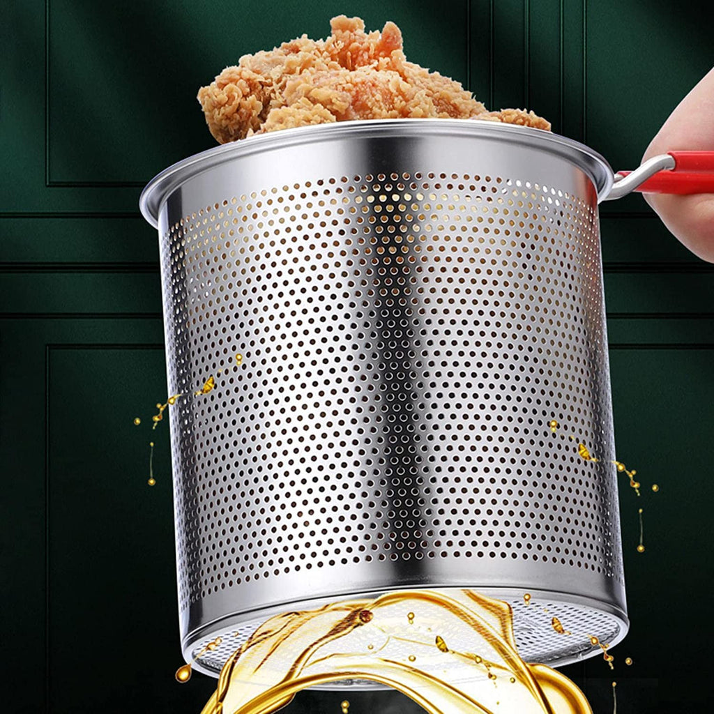 STAINLESS STEEL DEEP FRYER POT WITH BASKET