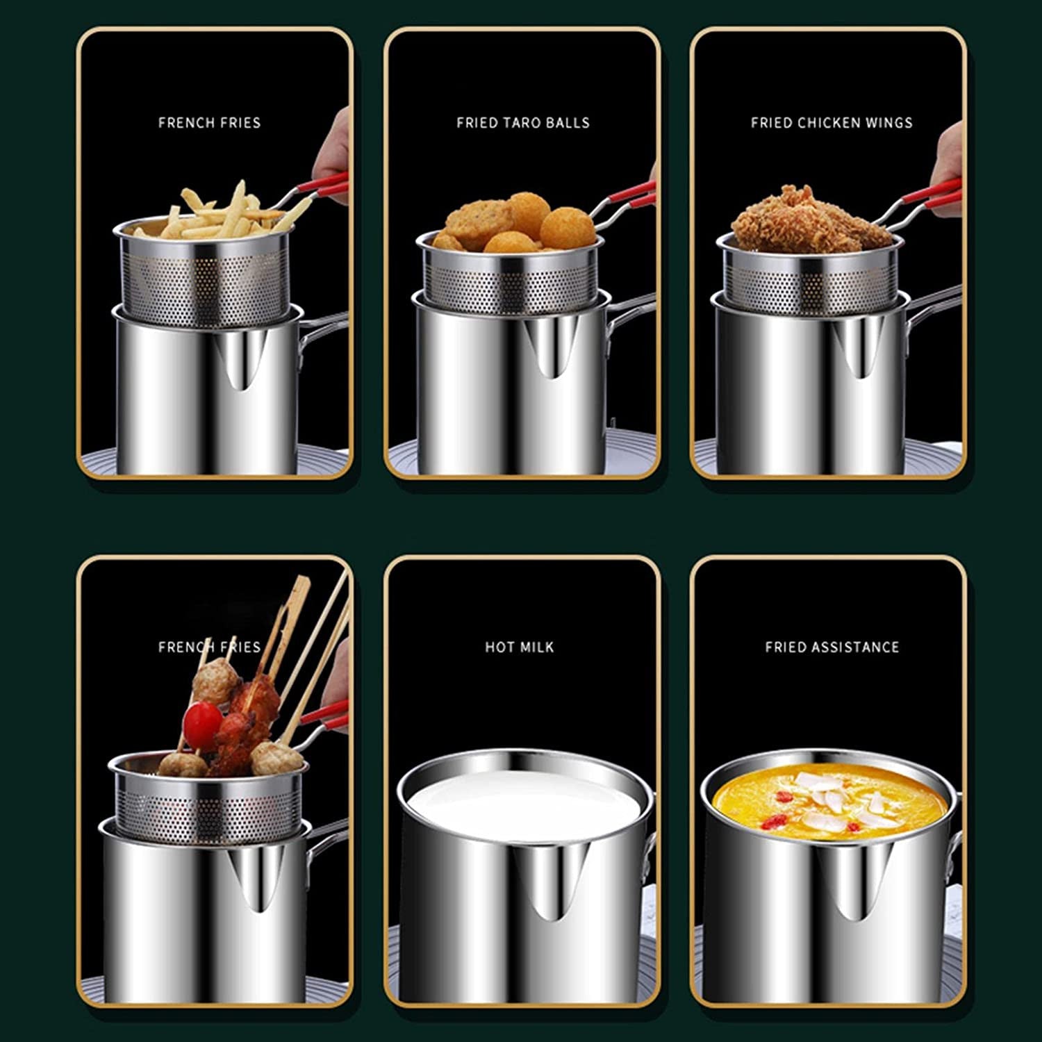STAINLESS STEEL DEEP FRYER POT WITH BASKET