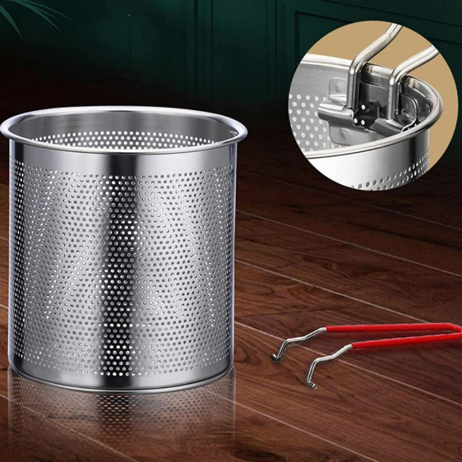 STAINLESS STEEL DEEP FRYER POT WITH BASKET