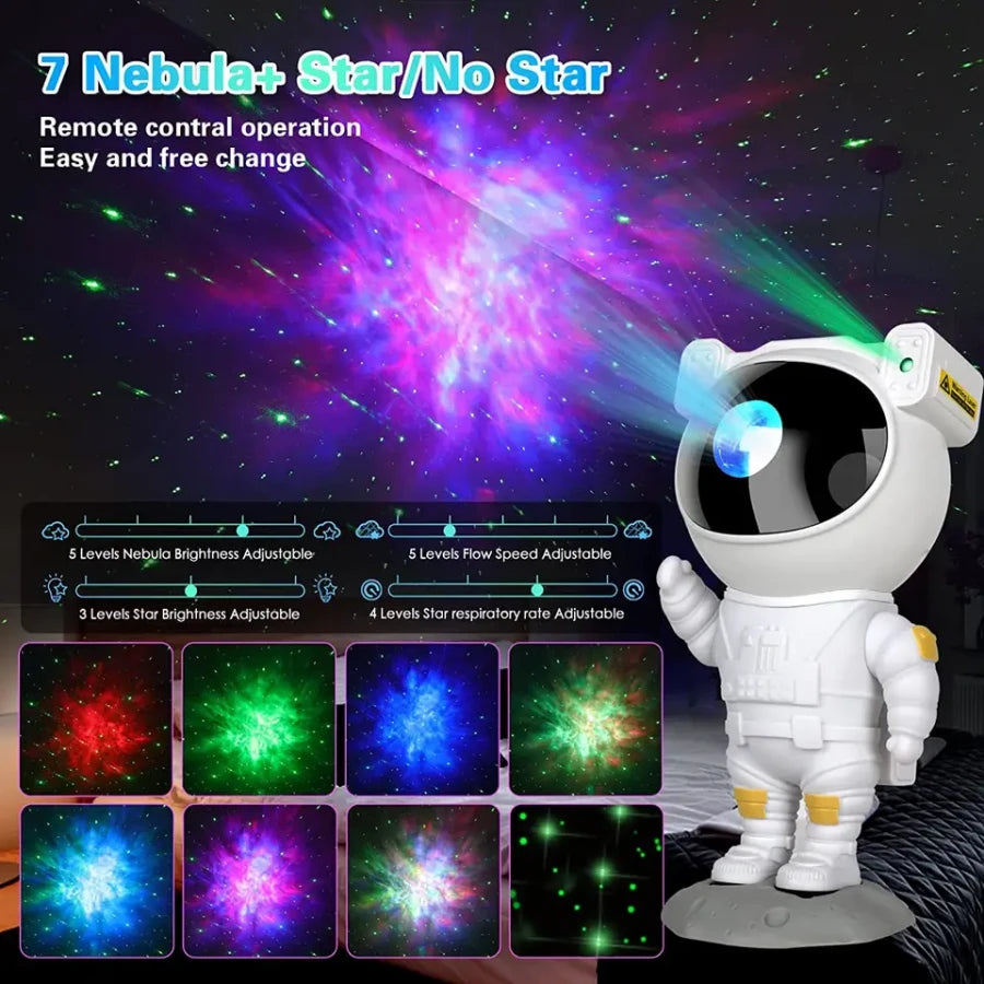 USB ASTRONAUT GALAXIES NIGHT PROJECTOR LIGHT ROBOT
