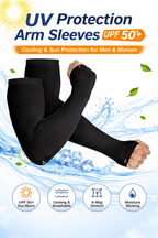 UV PROTECTION ARM SLEEVES NYLON SUN PROTECTION HAND COVER FOR RUNNING AND CYCLING, UNISEX TWO PAIR