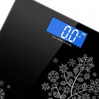 (6)FLOWER DESIGN BLACK BATHROOM SCALE