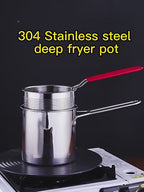 STAINLESS STEEL DEEP FRYER POT WITH BASKET